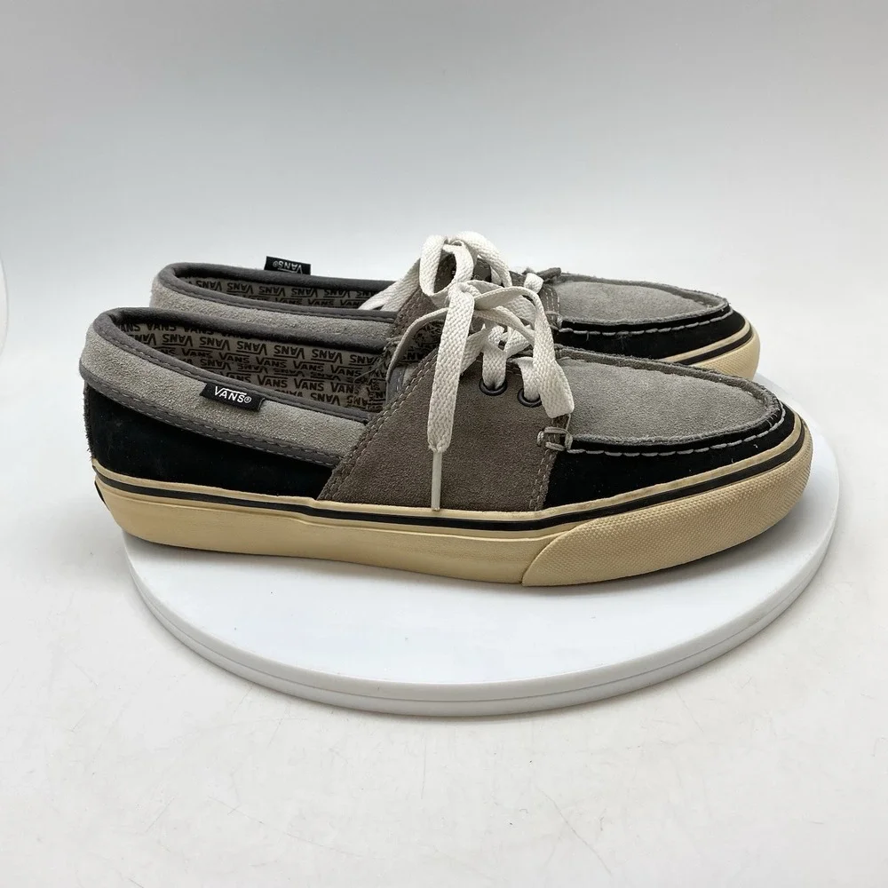 Vans Sneakers Mens 7.5 Chauffeur Boat Shoes Suede Leather Gray Slip On TB5B